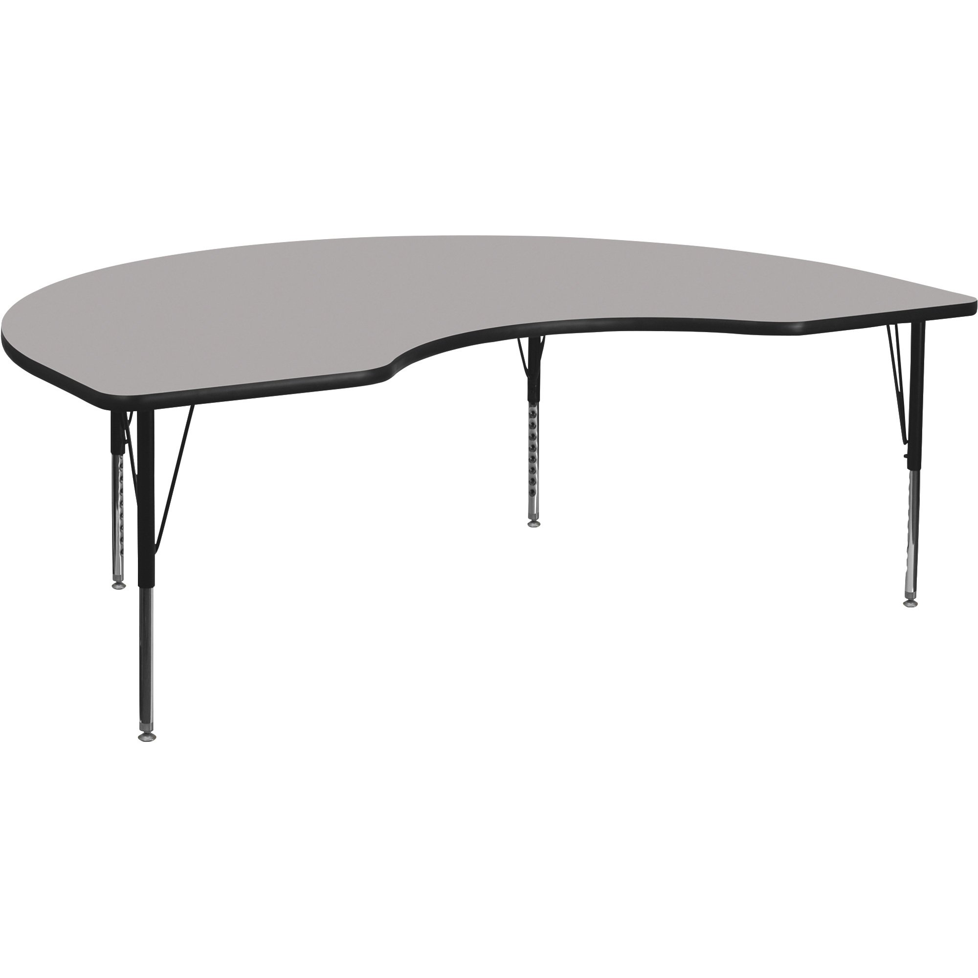 Flash Furniture Kids' HP Laminate Kidney-Shaped Activity Table with Height Adjustable Legs — 96in.L x 48in.W